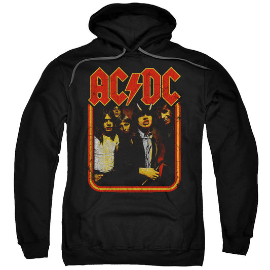 AC/DC Group Distressed Mens Hoodie Black