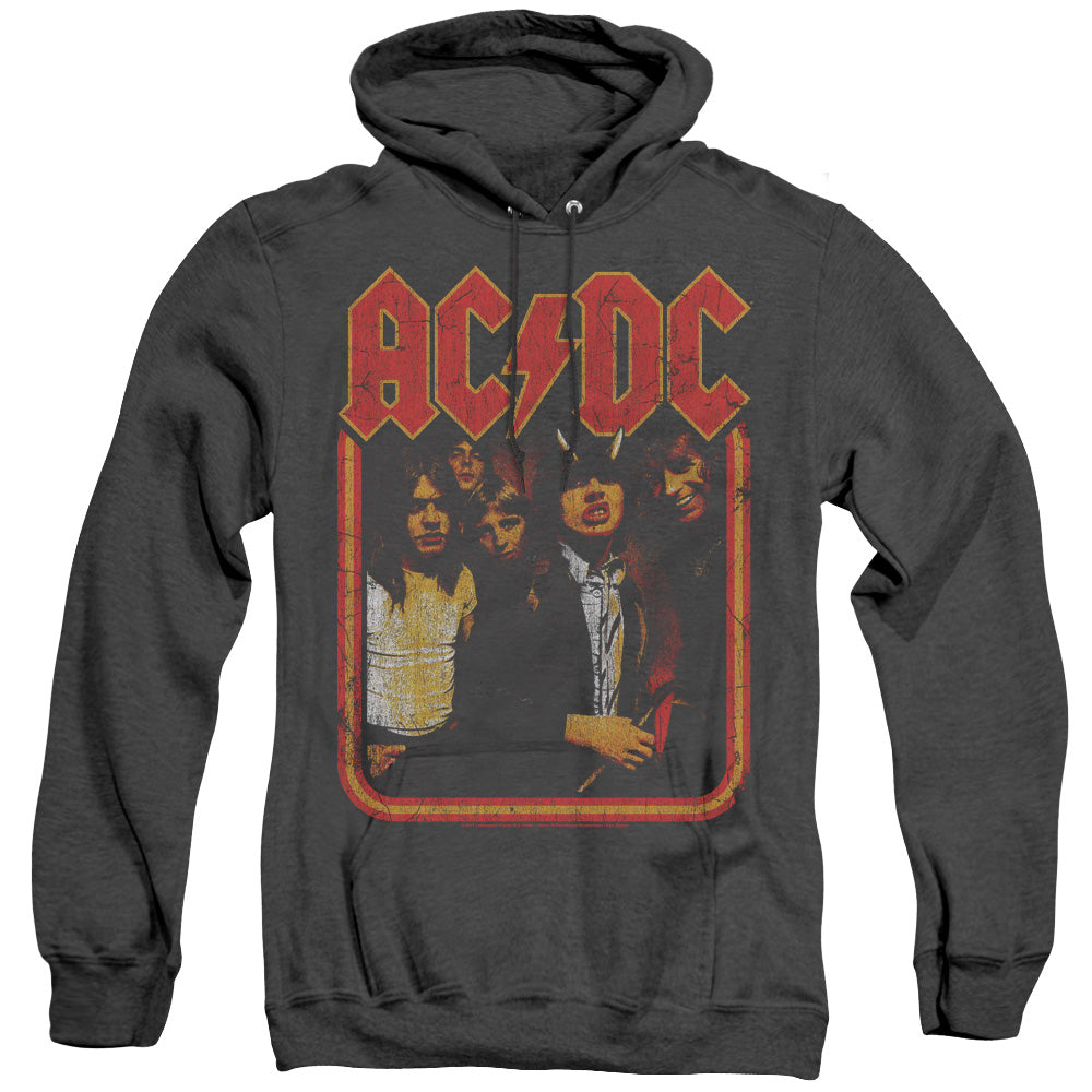 Acdc Group Distressed Heather Mens Hoodie Black