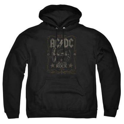 Acdc Rock Label Mens Hoodie Black