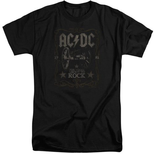AC/DC Rock Label Mens Tall T Shirt Black