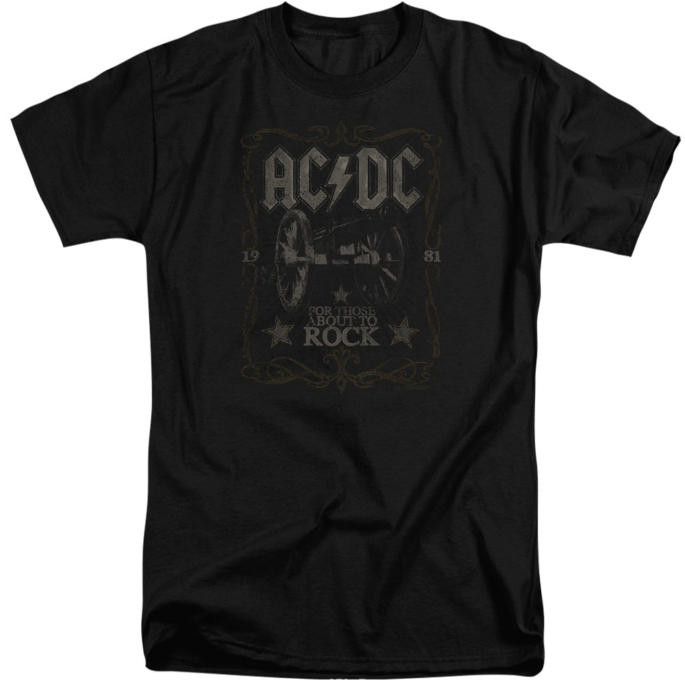 AC/DC Rock Label Mens Tall T Shirt Black