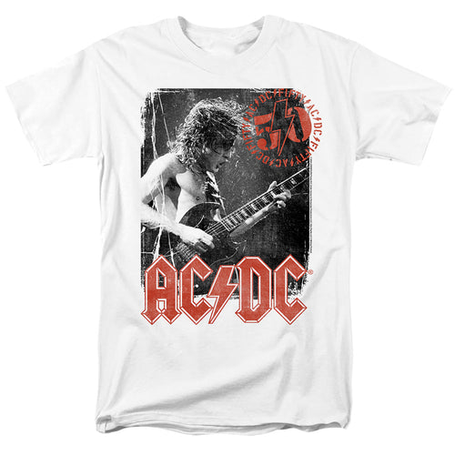 Acdc Stamp Poster Mens T Shirt White