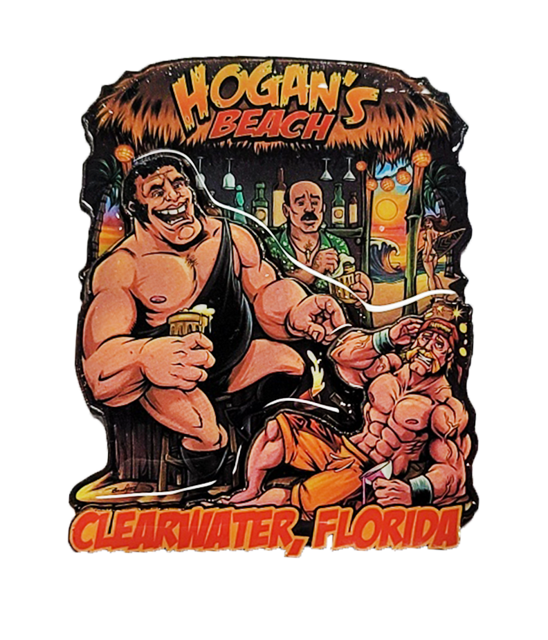 Hulk Hogan Andre The Giant Hogan's Beach Bar 3D Wooden Magnet