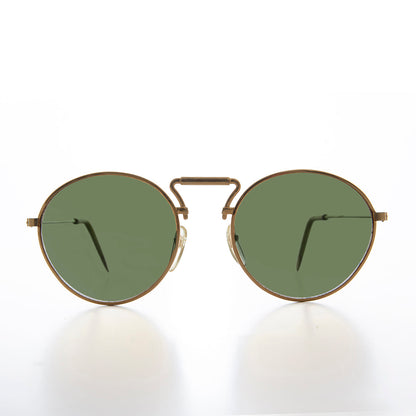90s large Round Sunglass with Unique Bridge Design - Apache
