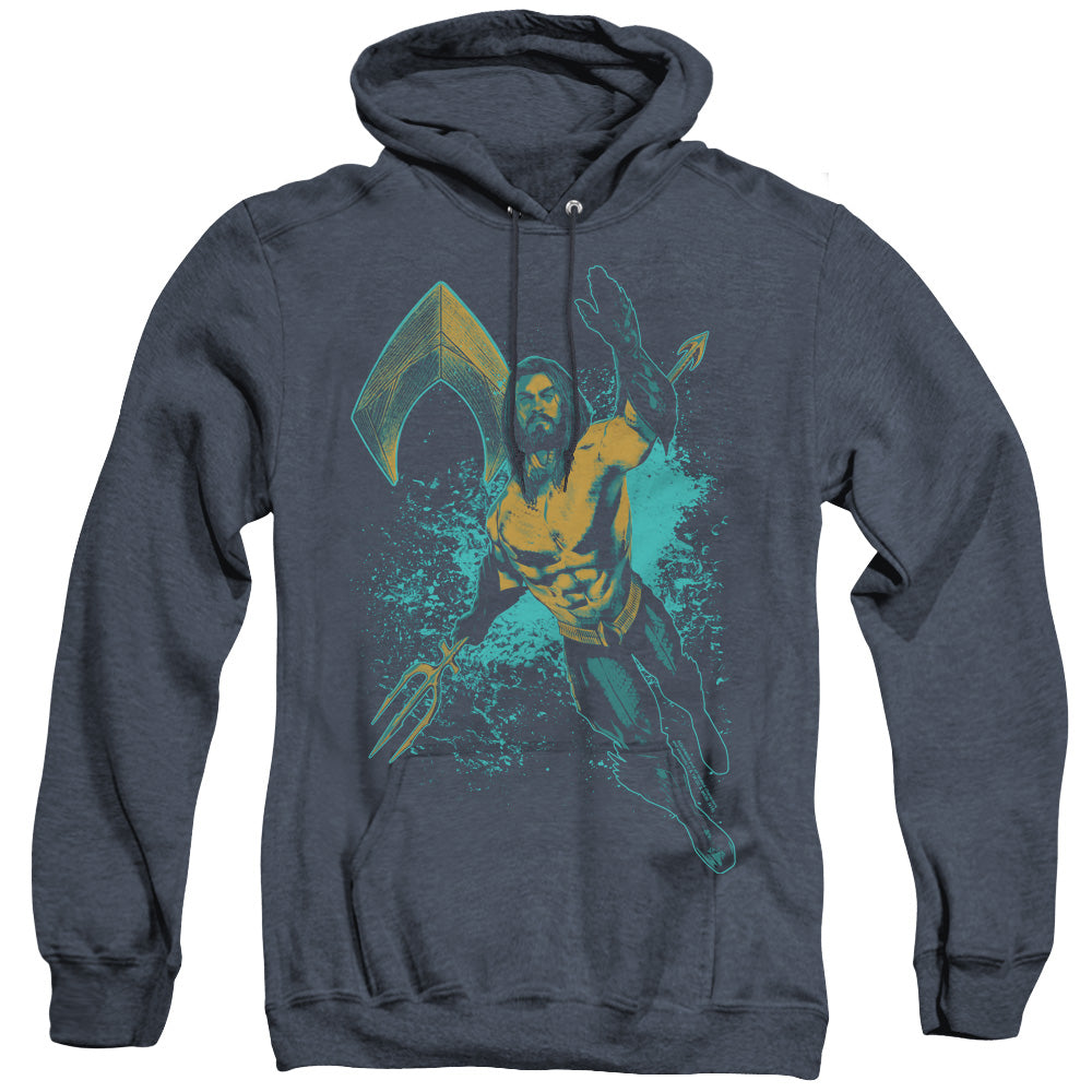 Aquaman Movie Make A Splash Heather Mens Hoodie Navy