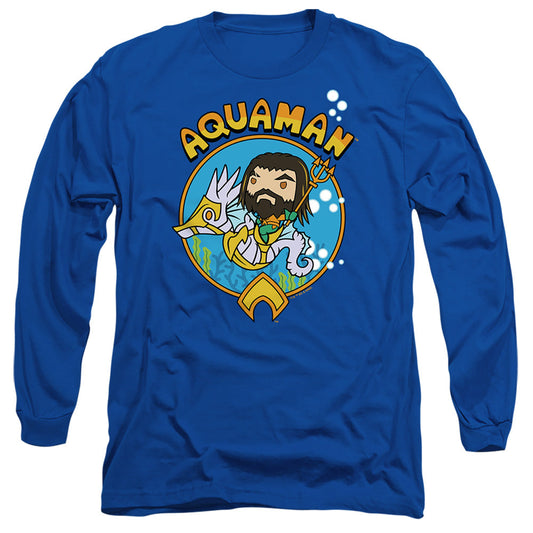 Aquaman And The Lost Kingdom Chibi Aquaman Mens Long Sleeve Shirt Royal