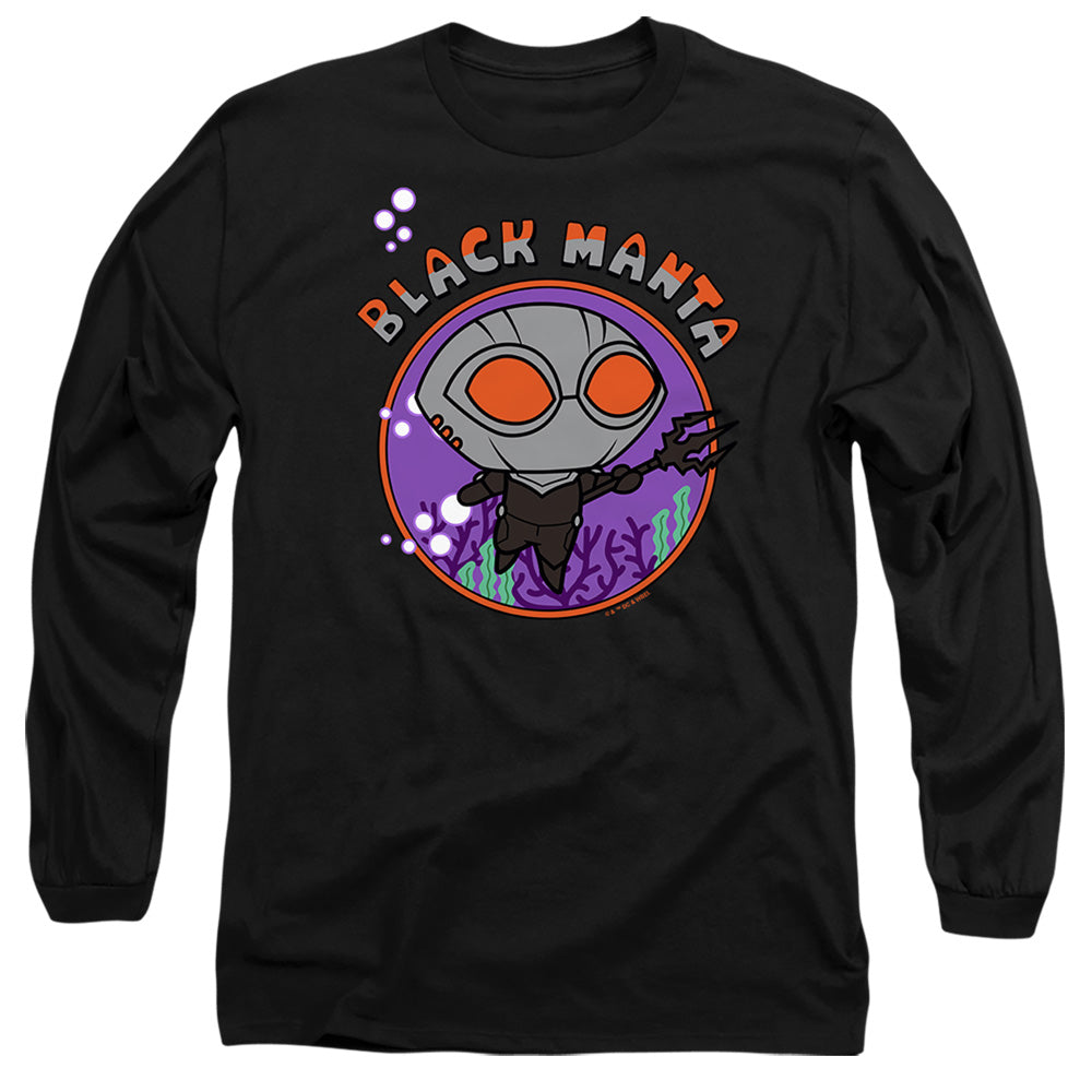 Aquaman And The Lost Kingdom Chibi Black Manta Mens Long Sleeve Shirt Black