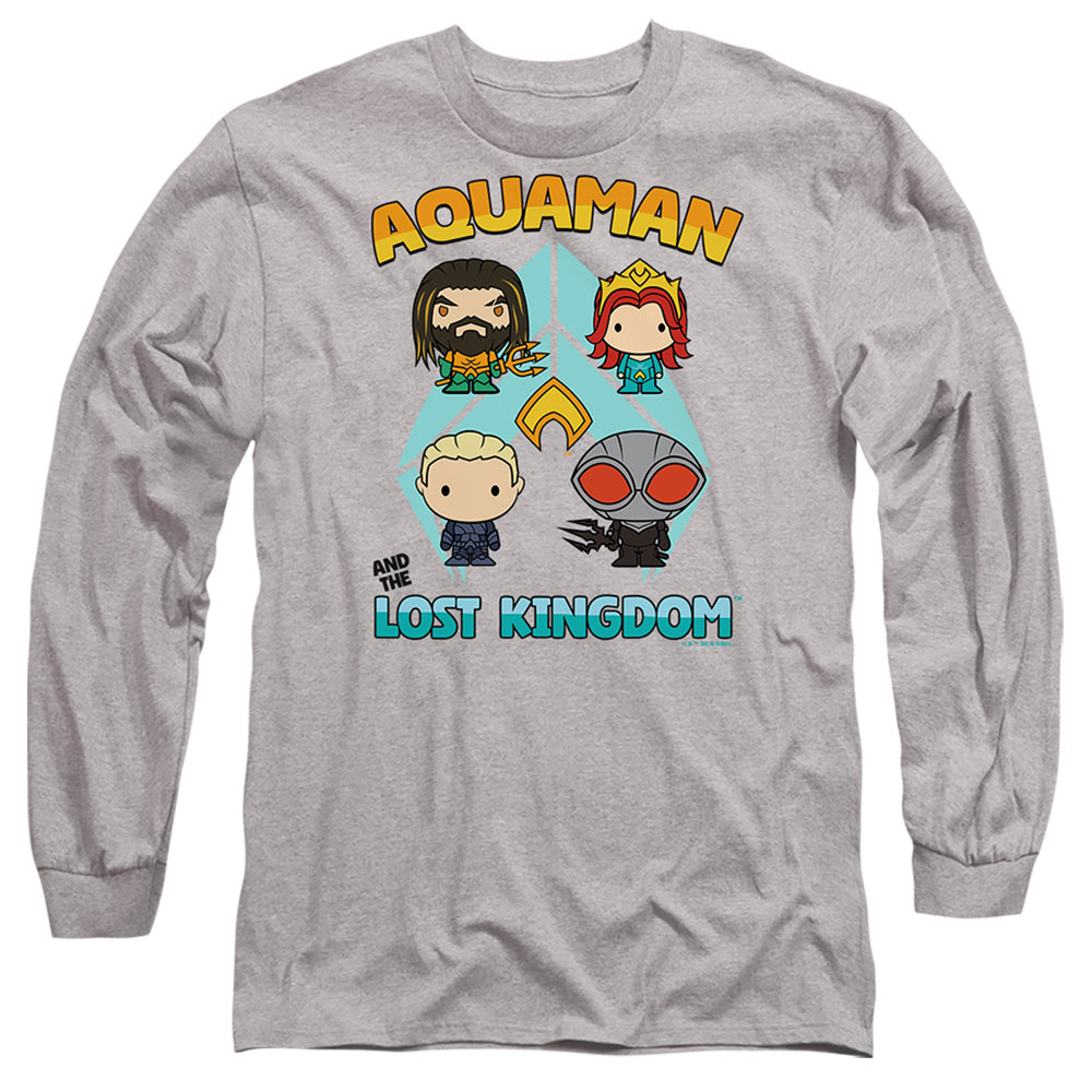 Aquaman And The Lost Kingdom Character Lineup Mens Long Sleeve Shirt Athletic Heather