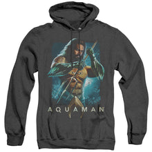 Load image into Gallery viewer, Aquaman Movie Trident Heather Mens Hoodie Black
