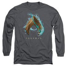 Load image into Gallery viewer, Aquaman Movie Water Shield Mens Long Sleeve Shirt Charcoal
