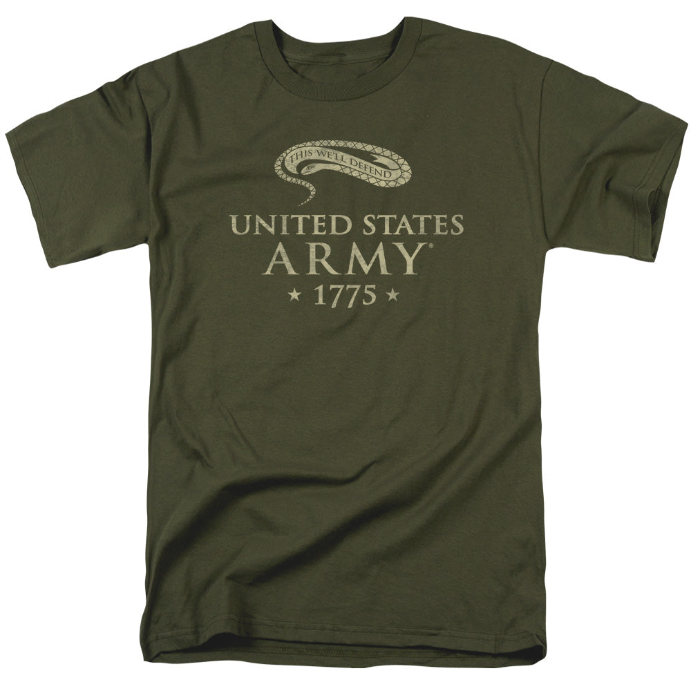 Army Well Defend Mens T Shirt Military Green