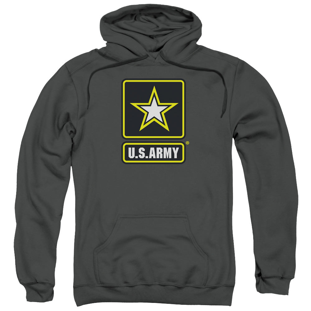 Army Logo Mens Hoodie Charcoal