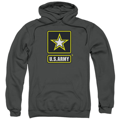 Army Logo Mens Hoodie Charcoal