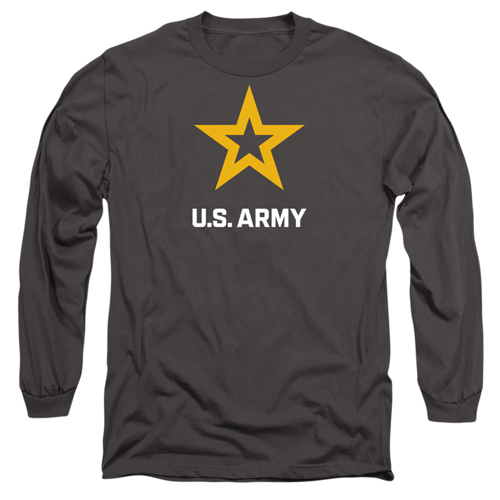 Army Logo Mens Long Sleeve Shirt Charcoal