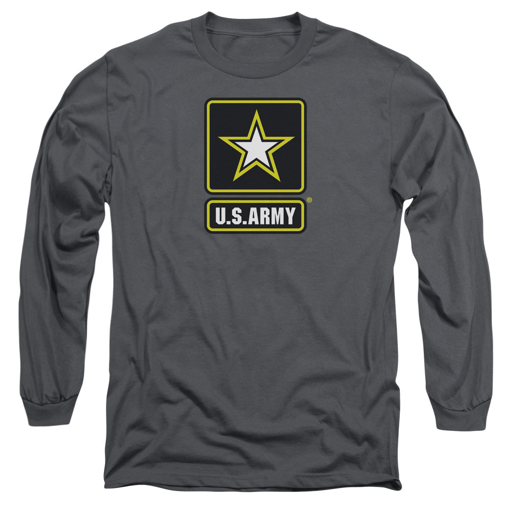 Army Logo Mens Long Sleeve Shirt Charcoal
