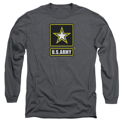Army Logo Mens Long Sleeve Shirt Charcoal