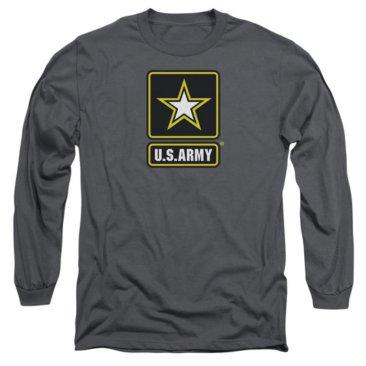 Army Logo Mens Long Sleeve Shirt Charcoal