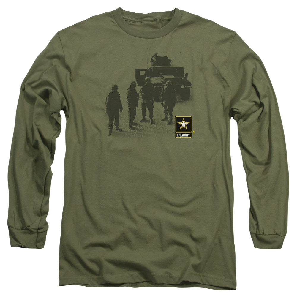 Army Strong Mens Long Sleeve Shirt Military Green