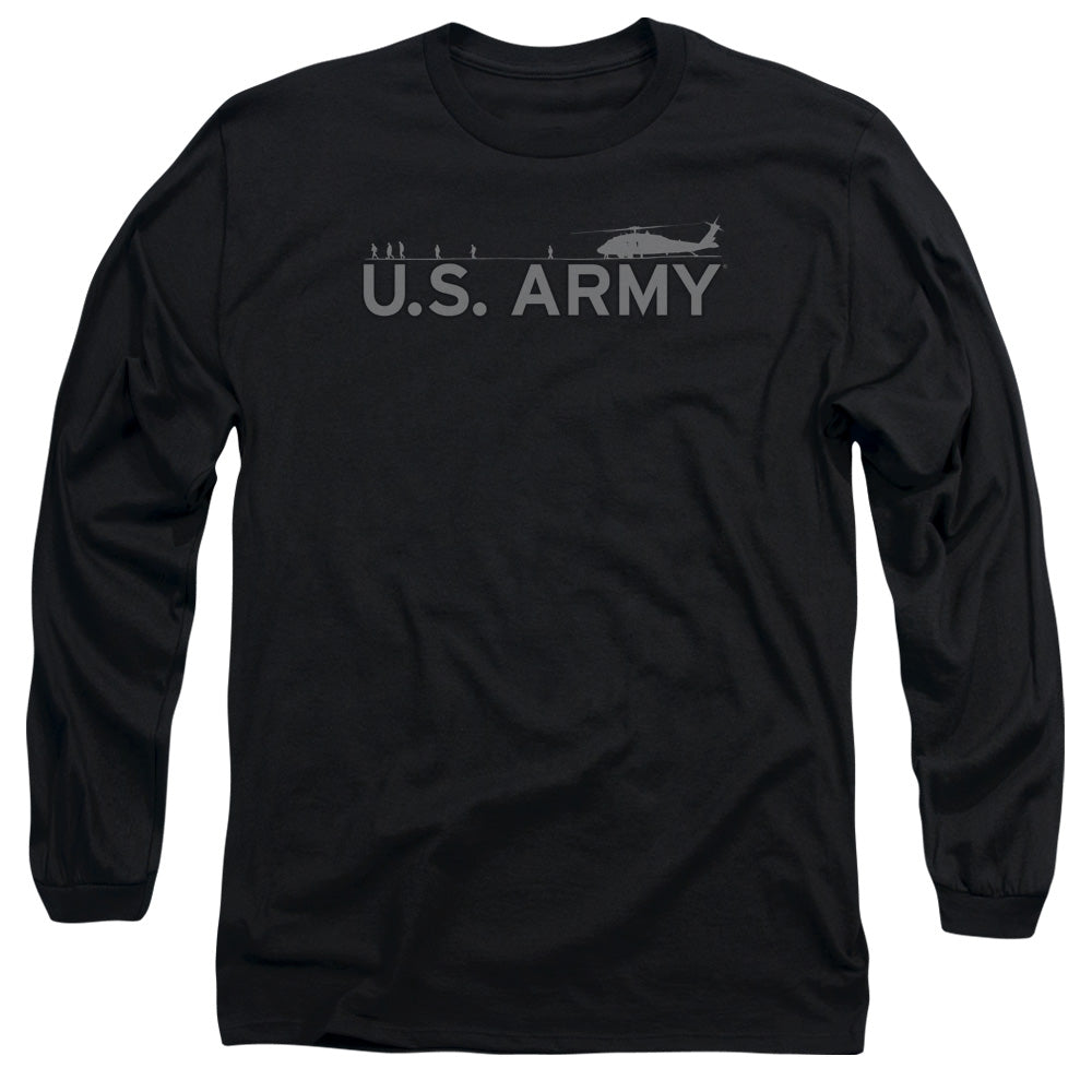 Army Helicopter Mens Long Sleeve Shirt Black