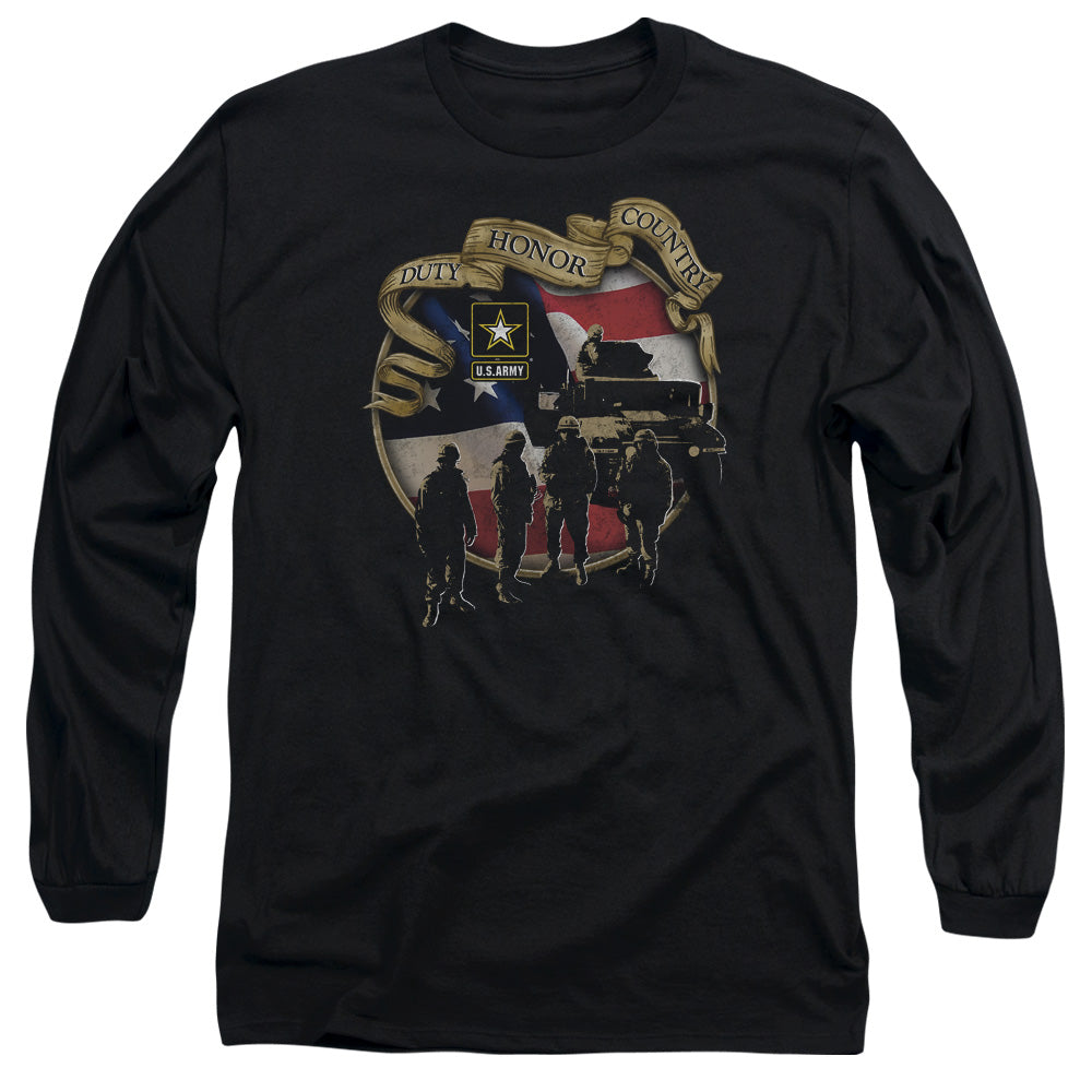 Army Duty Honor Country Mens Long Sleeve Shirt Black