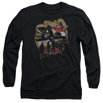 Army Duty Honor Country Mens Long Sleeve Shirt Black