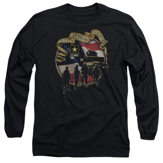 Army Duty Honor Country Mens Long Sleeve Shirt Black