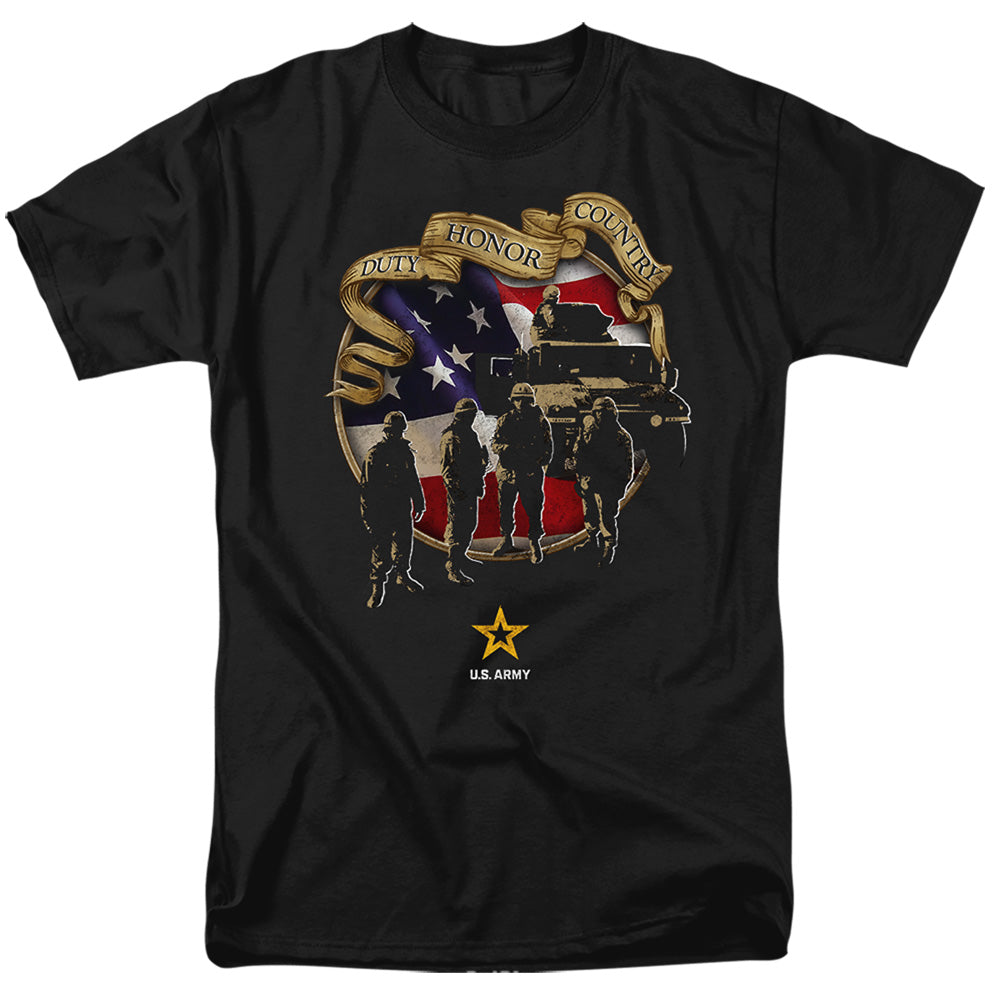 Army Duty Honor Country Mens T Shirt Black