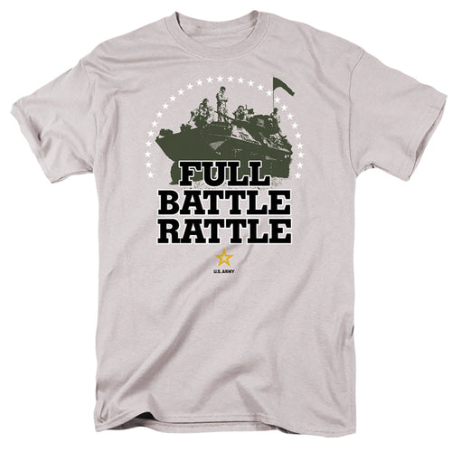 Army Full Battle Rattle Mens T Shirt Silver