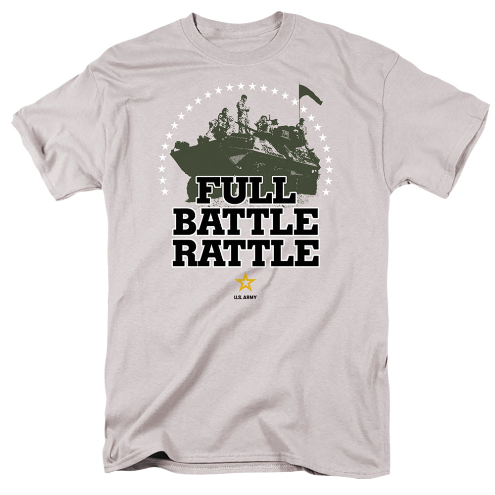 Army Full Battle Rattle Mens T Shirt Silver