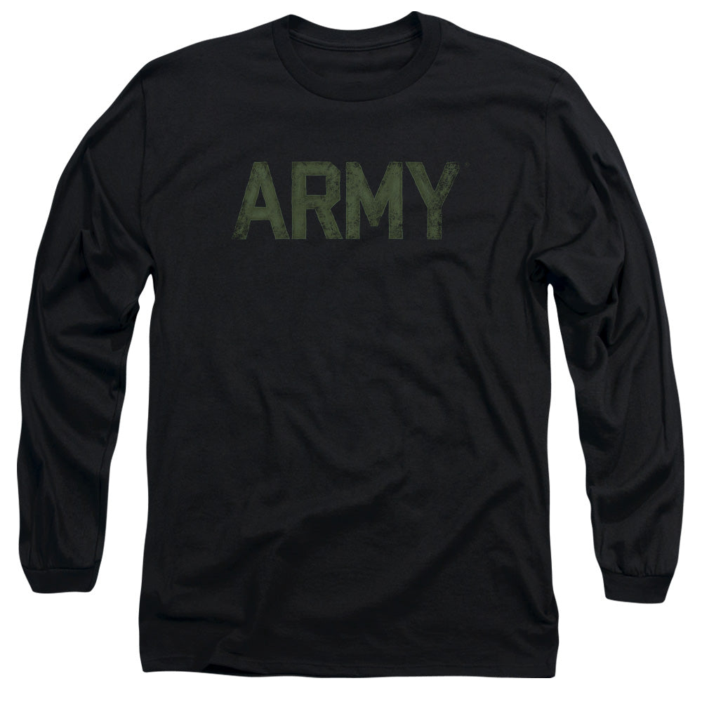 Army Type Mens Long Sleeve Shirt Black