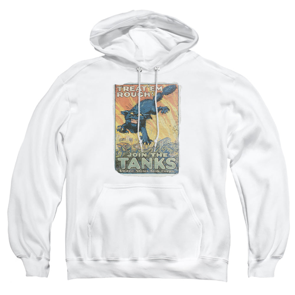Army Treat Em Rough Mens Hoodie White