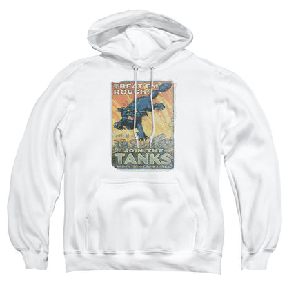 Army Treat Em Rough Mens Hoodie White