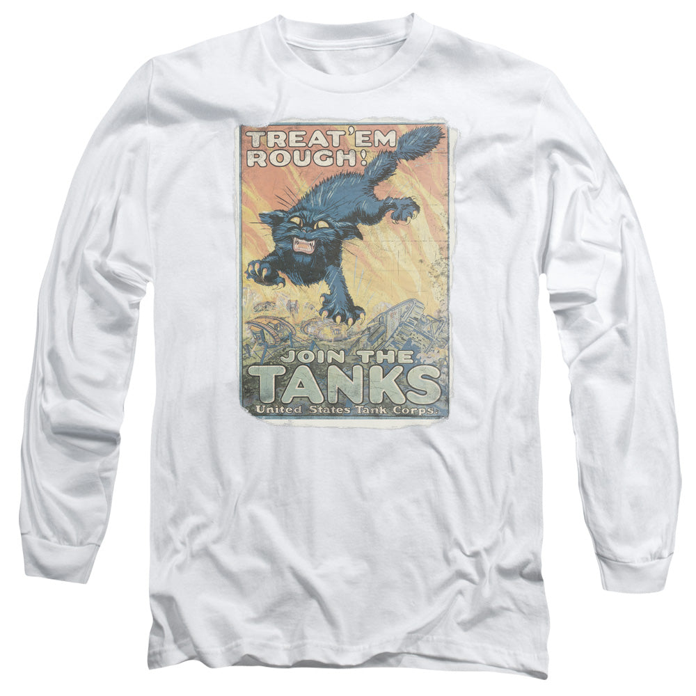 Army Treat Em Rough Mens Long Sleeve Shirt White