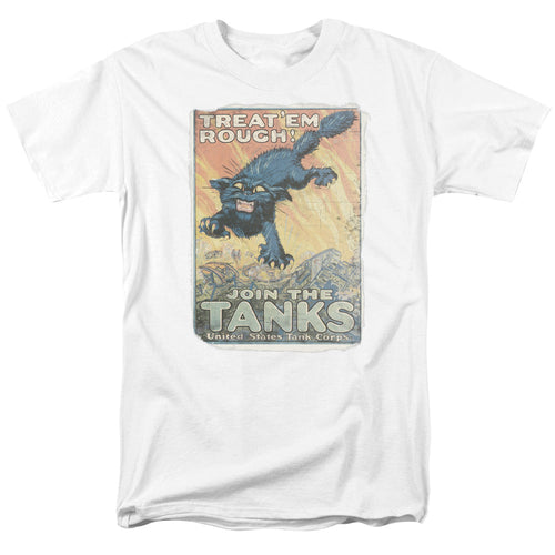 Army Treat Em Rough Mens T Shirt White