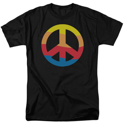 Rainbow Peace Sign Mens T Shirt Black