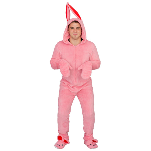 A Christmas Story Bunny Union Suit Pajama Costume Pink