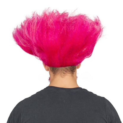 Adult Deluxe King Troll Pink Wig and Mustache Halloween Cosplay Costume Kit