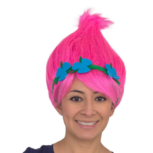 Princess Troll Movie Pink Adult Deluxe Halloween Costume Cosplay Wig