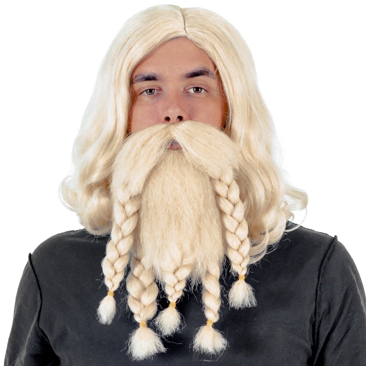 Adult Deluxe Viking Wig and Beard Halloween Cosplay Costume Accessory Set