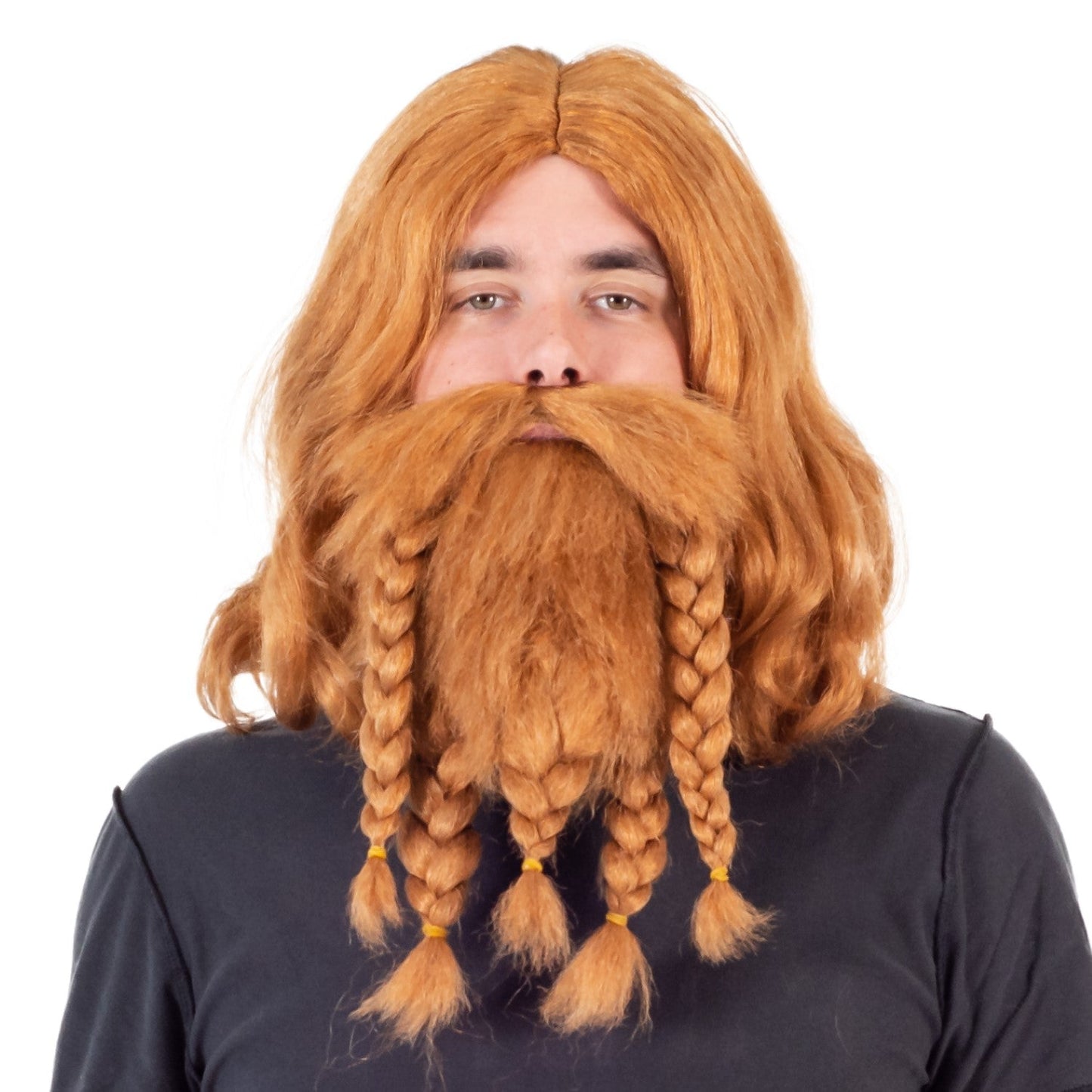 Adult Deluxe Viking Wig and Beard Halloween Cosplay Costume Accessory Set