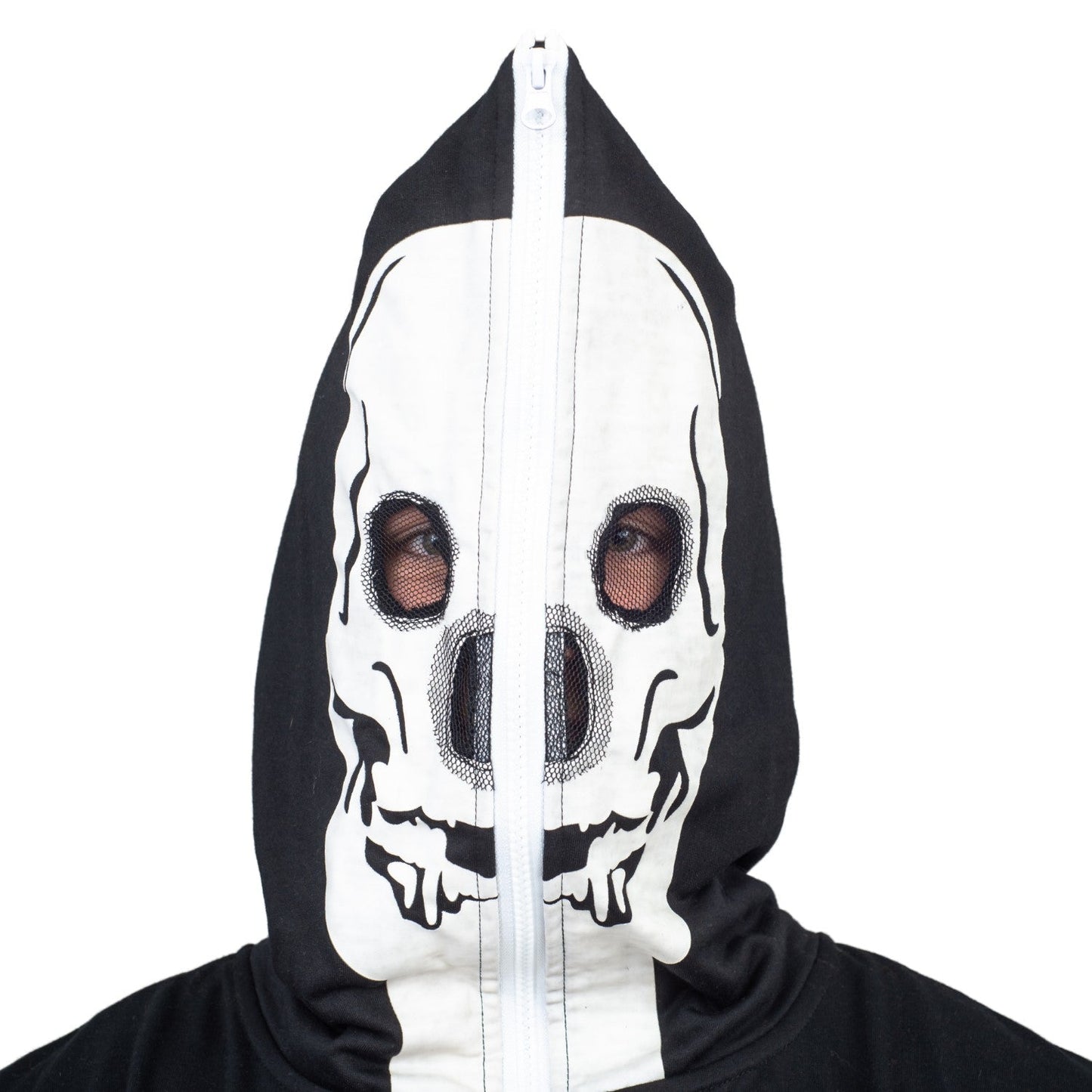 Adult Halloween Skeleton Costume Jumpsuit with Hood - Glow in the Dark Option