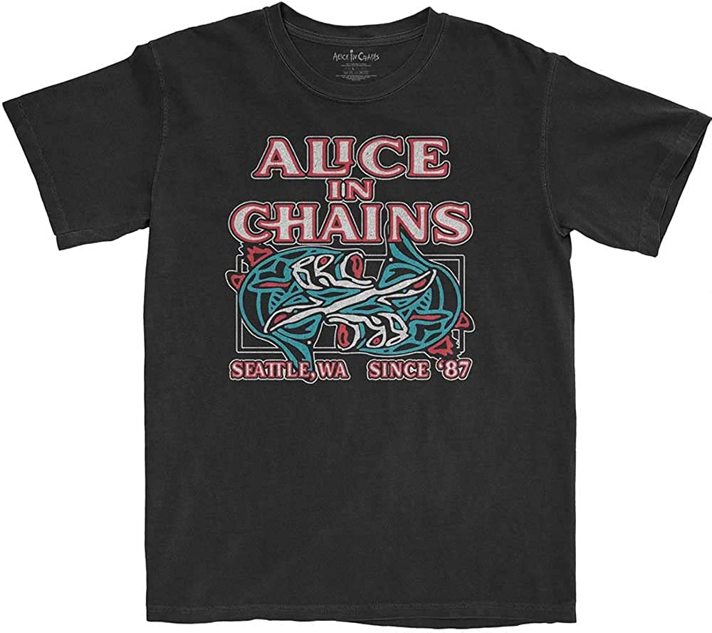 Alice in Chains Totem Fish Officially Licensed Mens T Shirt Black