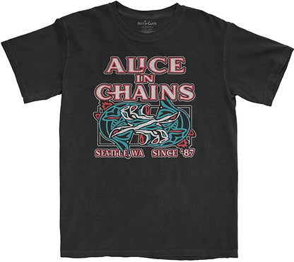 Alice in Chains Totem Fish Officially Licensed Mens T Shirt Black