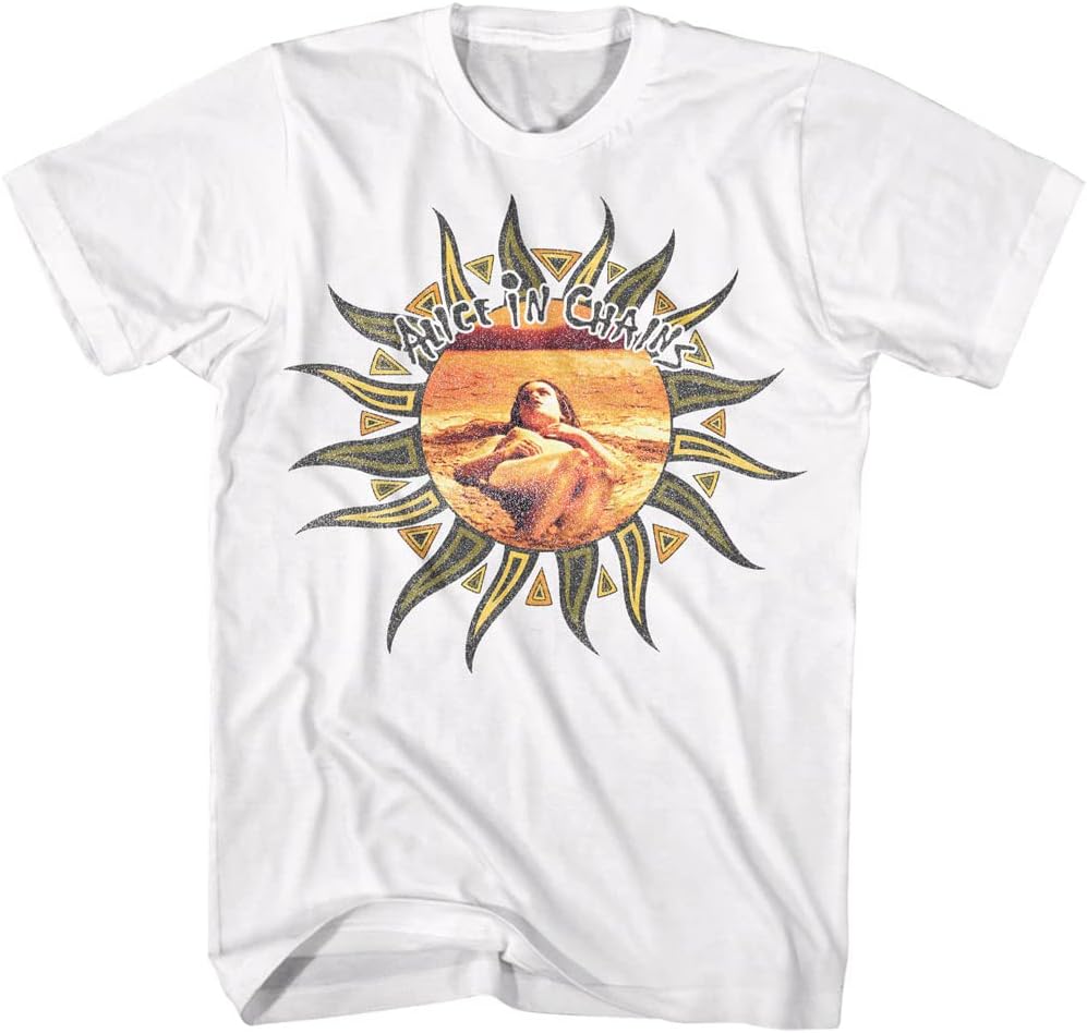 Alice in Chains Sun Framed Dirt Album Officially Licensed Mens T Shirt White