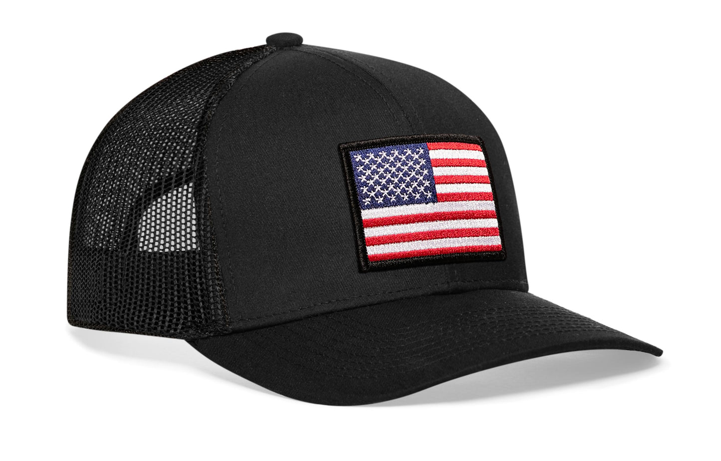 American Flag Trucker Haka Hat Black USA Snapback