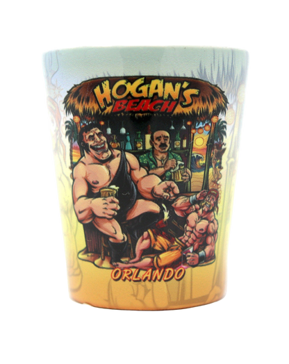 Hulk Hogan Andre The Giant Hogan's Beach Bar Shot Glass