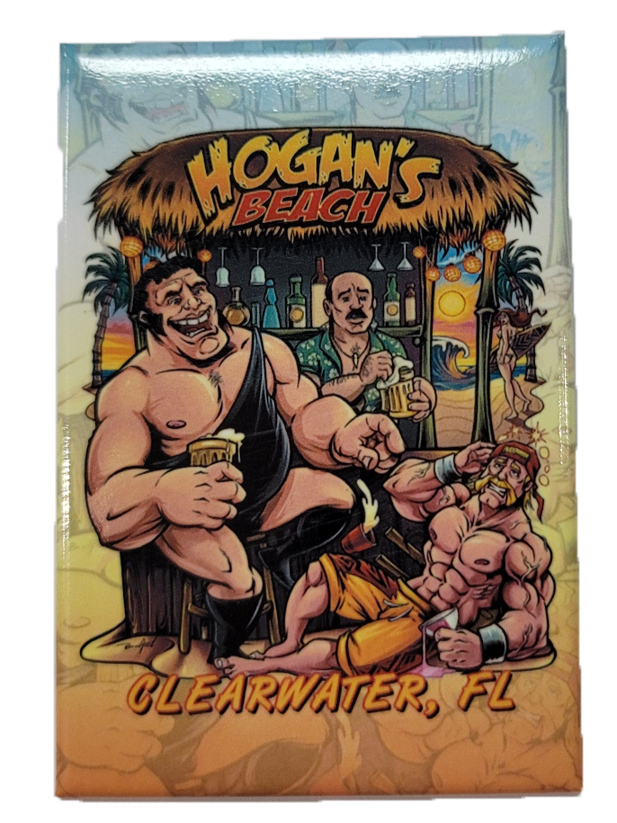 Hulk Hogan Andre The Giant Hogan's Beach Bar Flat Magnet Matte