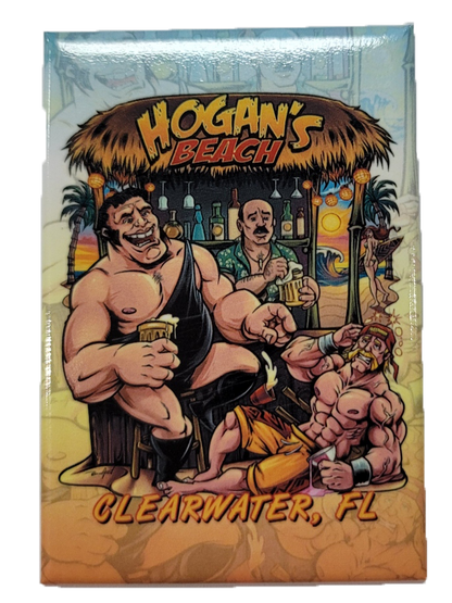 Hulk Hogan Andre The Giant Hogan's Beach Bar Flat Magnet Matte