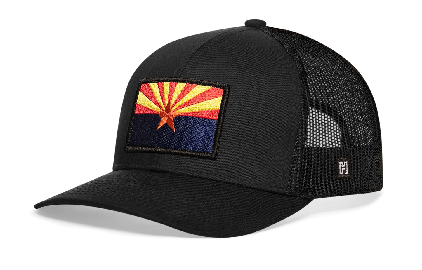 Arizona Flag Trucker Haka Hat Black CA Snapback