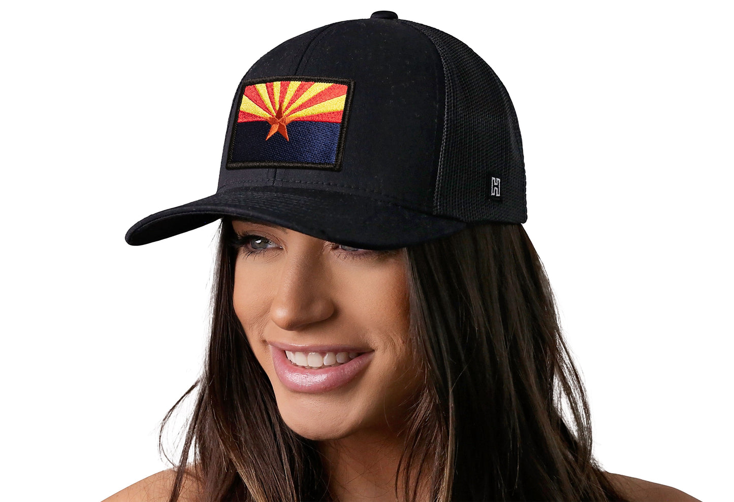 Arizona Flag Trucker Haka Hat Black CA Snapback